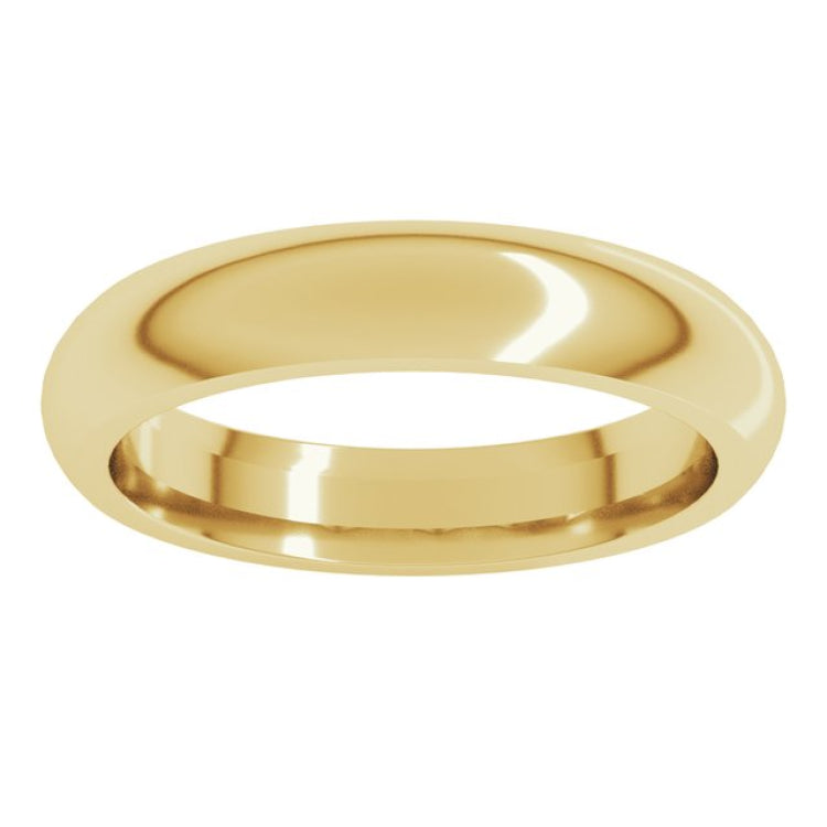 10K Yellow Gold 4 mm Comfort-Fit Half Round Band Size 4