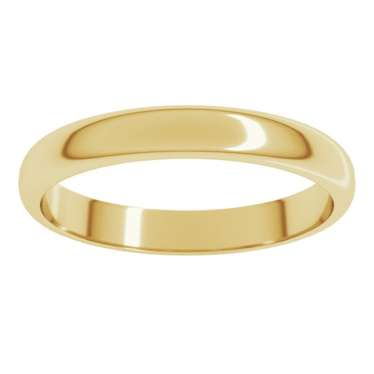 14K Yellow Gold 3 mm Half Round Band Size 5.5