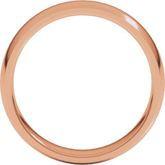 14K Rose Gold 5 mm Lightweight Comfort-Fit Half Round Band Size 10