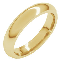 14K Yellow Gold 4 mm Comfort-Fit Half Round Band Size 7.5