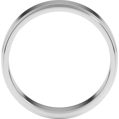 14K White Gold 6 mm Stepped-Edge Flat Band Size 11.5