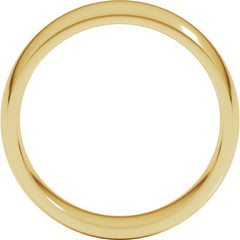 14K Yellow Gold 7 mm Lightweight Comfort-Fit Half Round Band Size 12