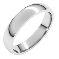 10K White Gold 4 mm Lightweight Comfort-Fit Half Round Band Size 8.5