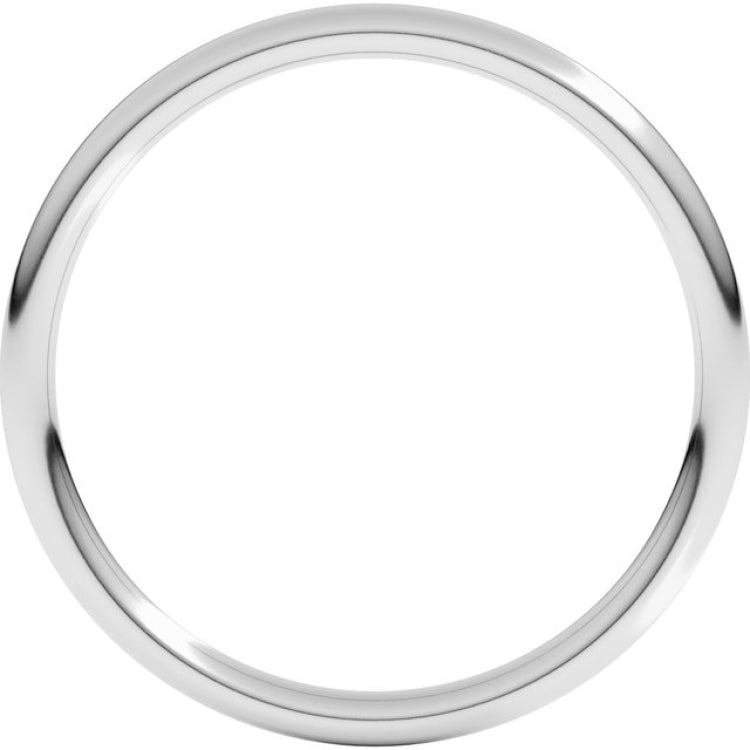 10K White Gold 1.5 mm Comfort-Fit Full Round Band Size 7
