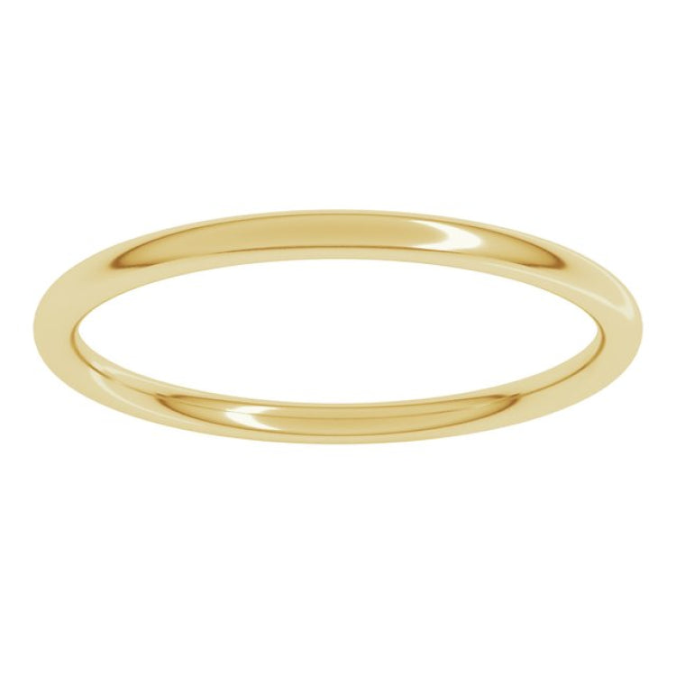 14K Yellow Gold 1.5 mm Comfort-Fit Full Round Band Size 8.5