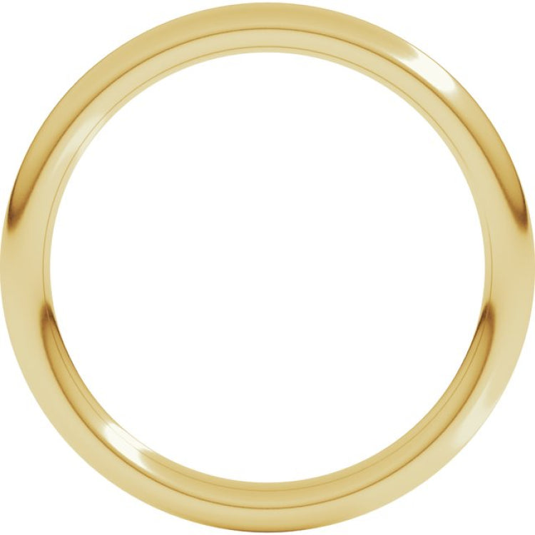 14K Yellow Gold 2 mm Comfort-Fit Full Round Band Size 9