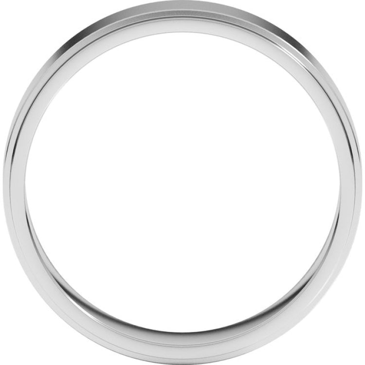 Platinum 5 mm Stepped-Edge Flat Band Size 9