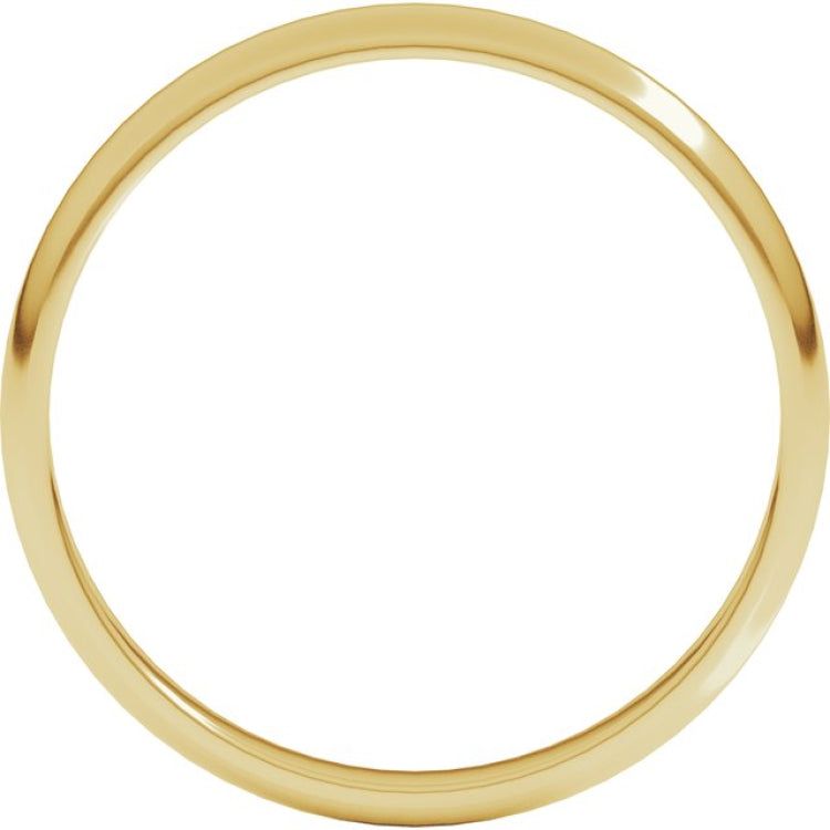 14K Yellow Gold 2.5 mm Lightweight Half Round Band Size 5.5