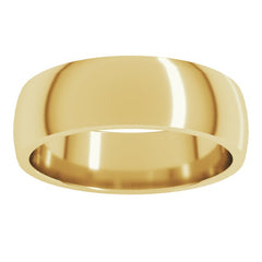 10K Yellow Gold 6 mm Lightweight Comfort-Fit Half Round Band Size 13.5