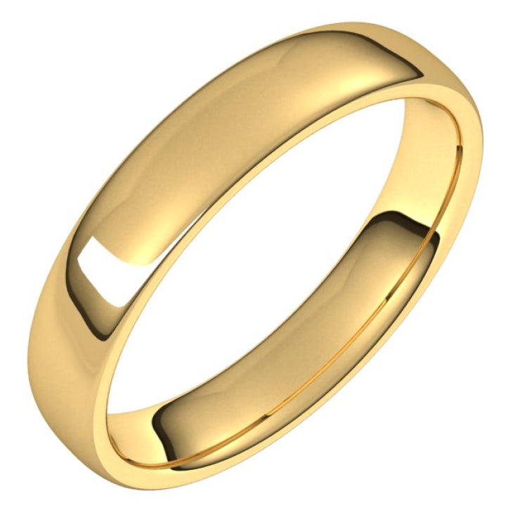 14K Yellow Gold 4.5 mm Comfort-Fit European-Style Band Size 10