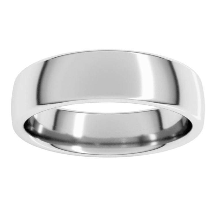 14K White Gold 5.5 mm Comfort-Fit European-Style Band Size 8