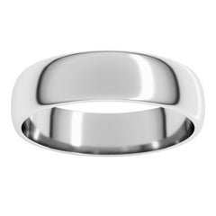 Platinum 5 mm Lightweight Half Round Band Size 9