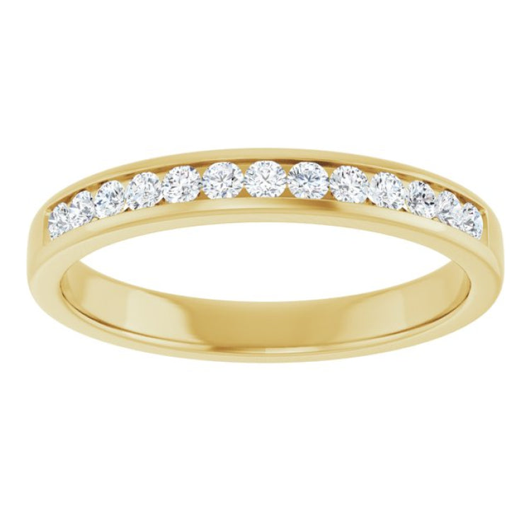 14K Yellow Gold 3/8 CTW Natural Diamond Band