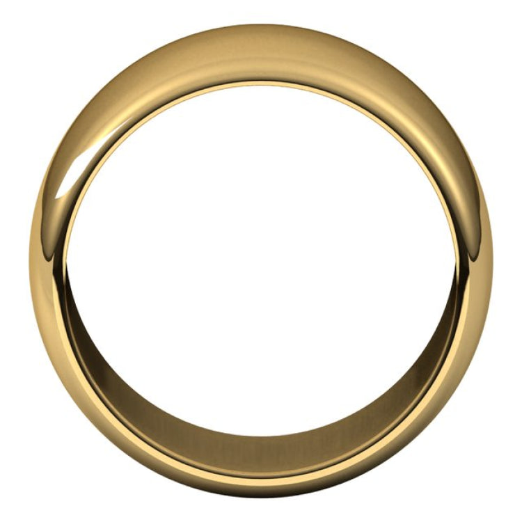 10K Yellow Gold 12 mm Half Round Band Size 11