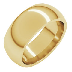 14K Yellow Gold 8 mm Comfort-Fit Half Round Band Size 7