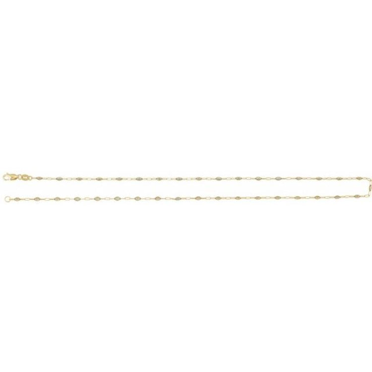 14K Yellow Gold-Filled 1.6 mm Multi-Color Enamel Bead Paperclip-Style 18" Chain