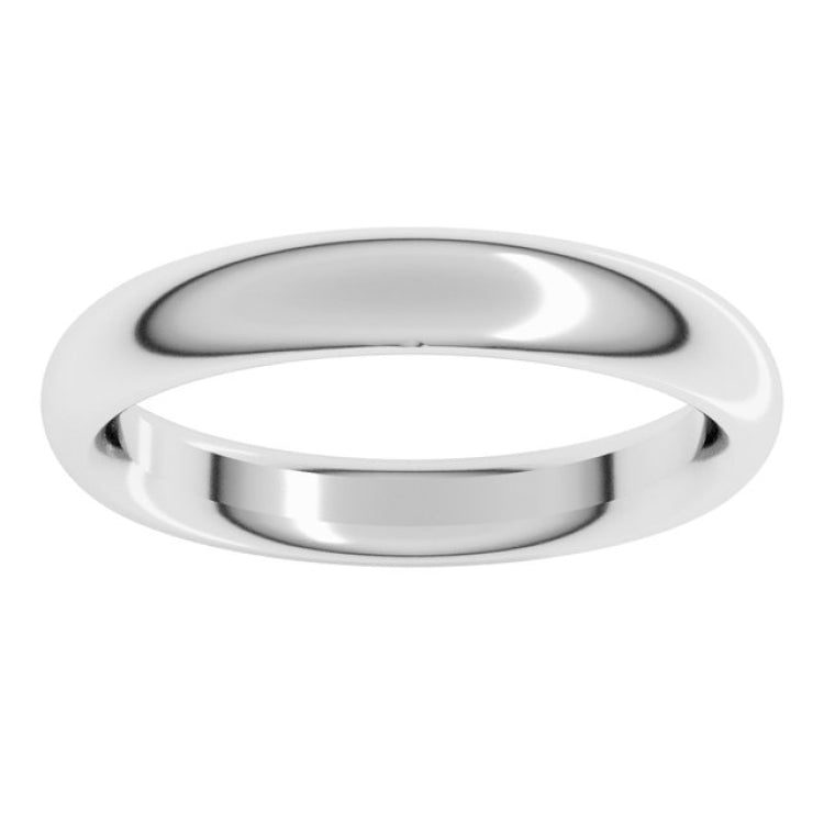14K White Gold 3.5 mm Comfort-Fit Half Round Band Size 7