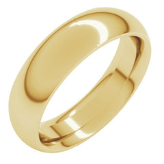 14K Yellow Gold 5.5 mm Comfort-Fit Half Round Band Size 7
