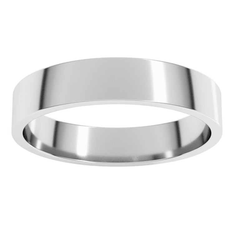 14K White Gold 4.5 mm Flat Band Size 6