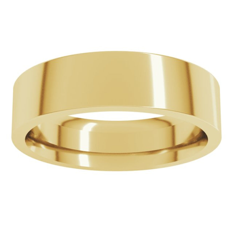 14K Yellow Gold 5.5 mm Comfort-Fit Flat Band Size 10