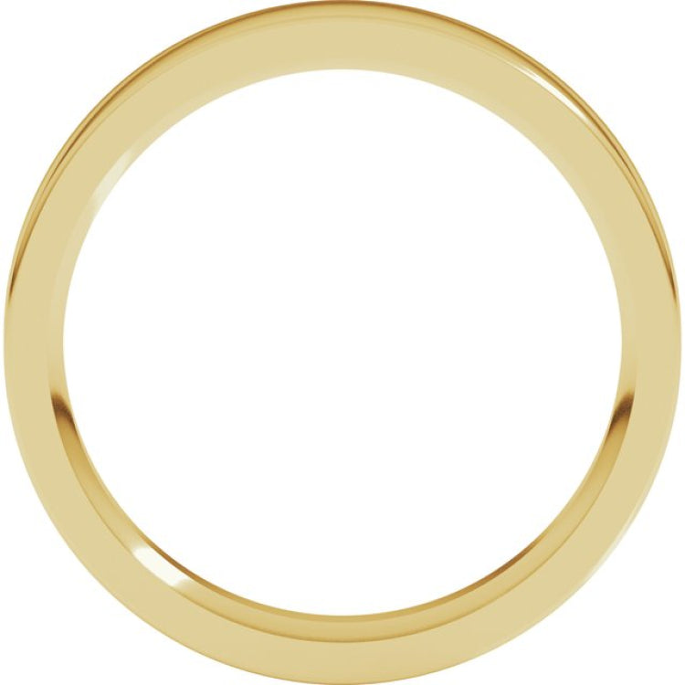 14K Yellow Gold 3.5 mm Comfort-Fit Flat Band Size 5.5