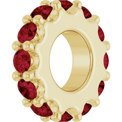 14K Yellow Gold Lab-Grown Ruby Spacer Charm/Pendant