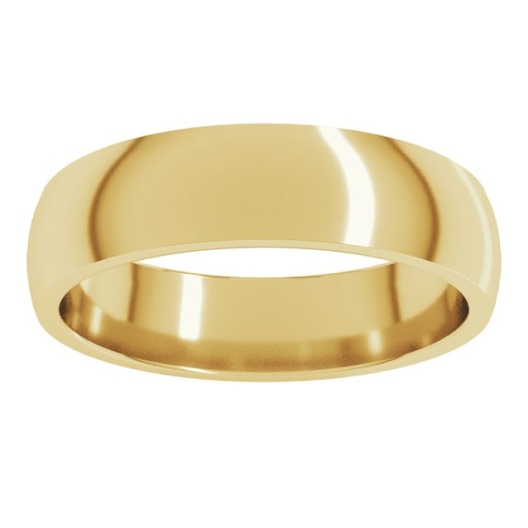 14K Yellow Gold 5 mm Lightweight Comfort-Fit Half Round Band Size 7