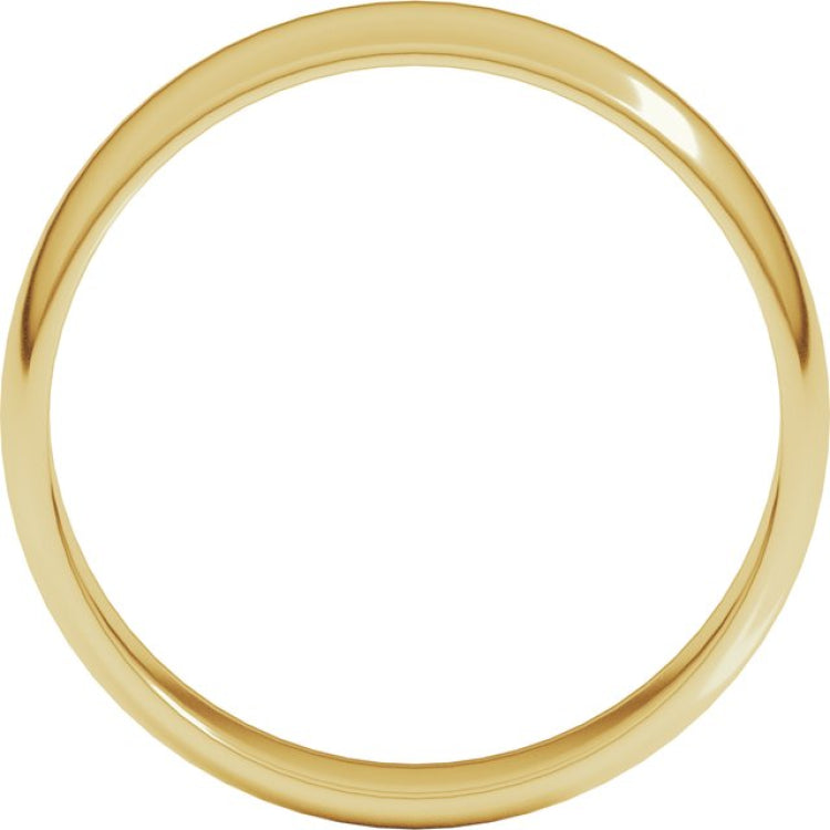 14K Yellow Gold 5 mm Lightweight Half Round Band Size 13