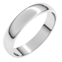 10K White Gold 4 mm Lightweight Half Round Band Size 6
