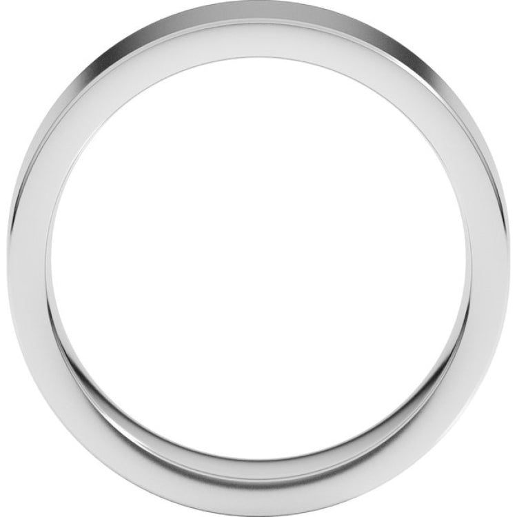 14K White Gold 6 mm Comfort-Fit Flat Band Size 6