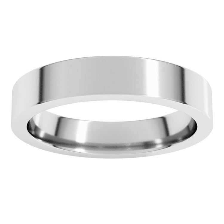 Platinum 4 mm Comfort-Fit Flat Band Size 6.5