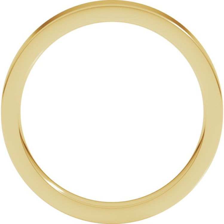18K Yellow Gold 3 mm Comfort-Fit Flat Band Size 4