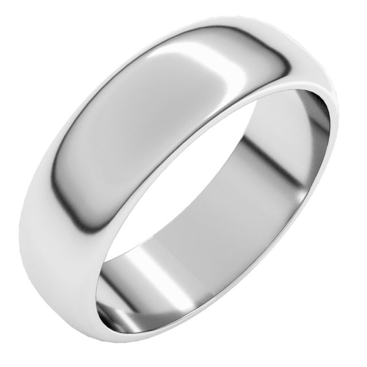 Palladium 6 mm Half Round Band Size 7.5