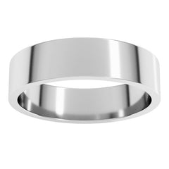 14K White Gold 5 mm Flat Band Size 6