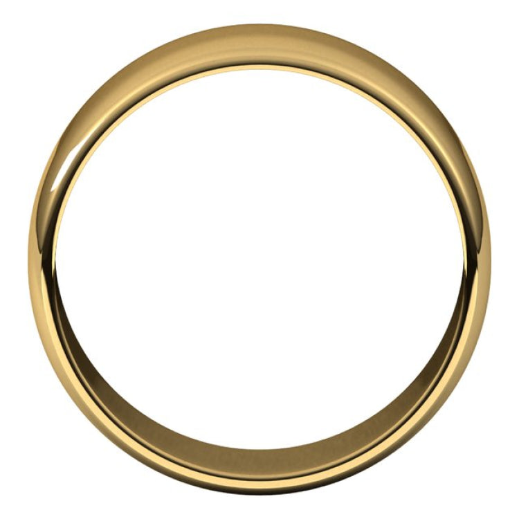 10K Yellow Gold 8 mm Lightweight Half Round Band Size 9