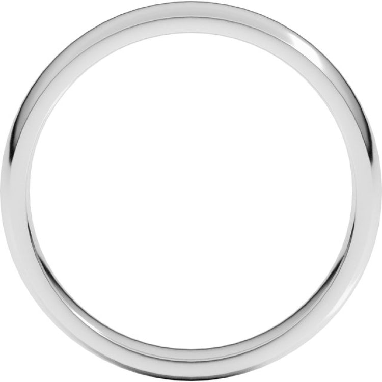 10K White Gold 4 mm Lightweight Comfort-Fit Half Round Band Size 10.5