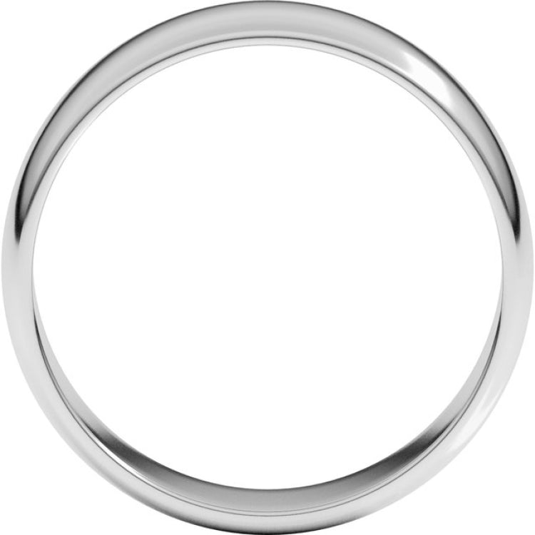 10K White Gold 6 mm Lightweight Half Round Band Size 8