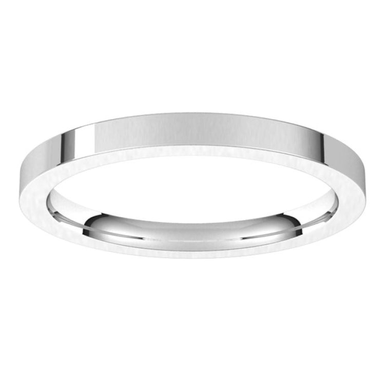 14K White Gold 2 mm Comfort-Fit Flat Band Size 5.5