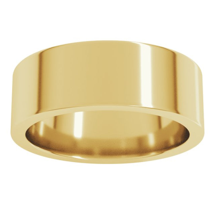 14K Yellow Gold 7 mm Comfort-Fit Flat Band Size 11
