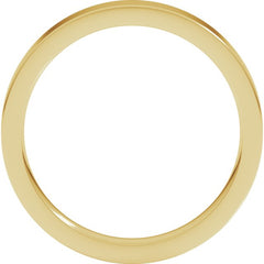14K Yellow Gold 3 mm Comfort-Fit Flat Band Size 7.5