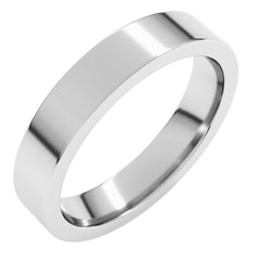 14K White Gold 4 mm Comfort-Fit Flat Band Size 5