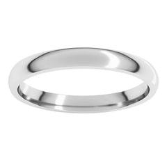 14K White Gold 2.5 mm Lightweight Comfort-Fit Half Round Band Size 8