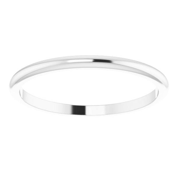 14K White Gold 1.5 mm Half Round Band Size 4.5
