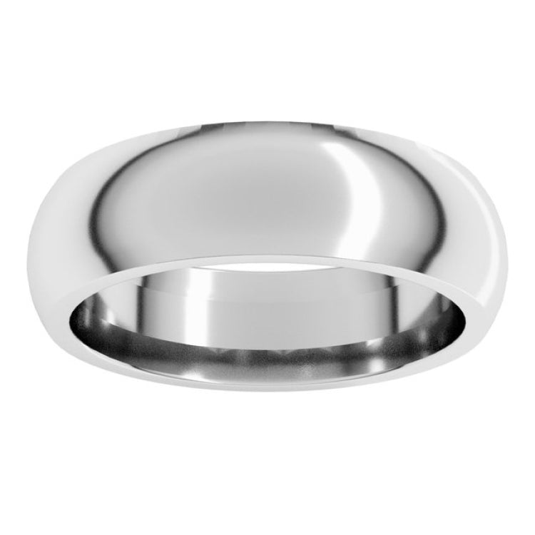 Sterling Silver 6 mm Comfort-Fit Half Round Band Size 5.5