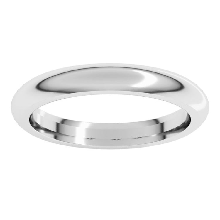Sterling Silver 3 mm Comfort-Fit Half Round Band Size 10
