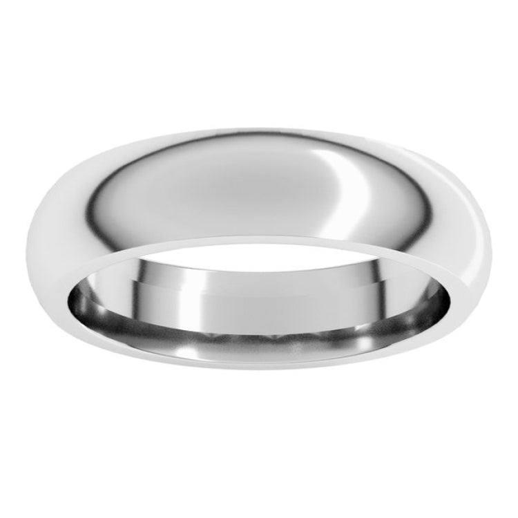 Sterling Silver 5 mm Comfort-Fit Half Round Band Size 11