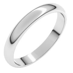 Sterling Silver 3 mm Half Round Band Size 5