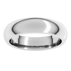 Sterling Silver 5 mm Comfort-Fit Half Round Band Size 13.5