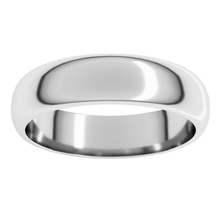 Sterling Silver 5 mm Half Round Band Size 9