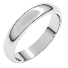 Sterling Silver 4 mm Half Round Band Size 9.5